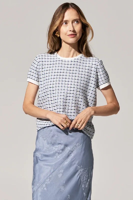 ZIGGY KNIT TEE Denim Fabric Leather Fabric Suede Fabric